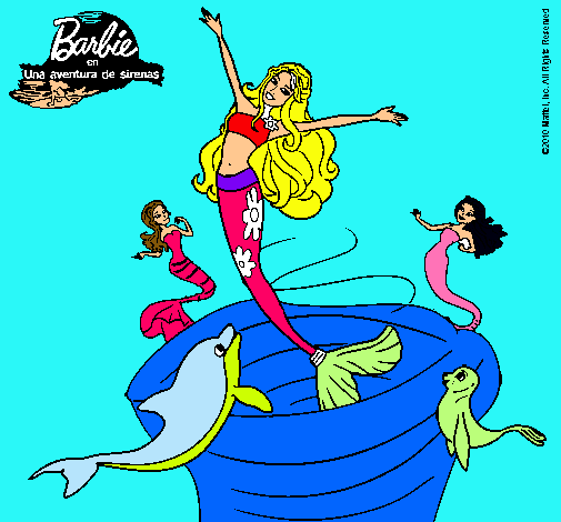 Barbie sirena contenta