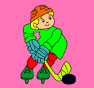 Dibujo Niño jugando a hockey pintado por luuuuuuz