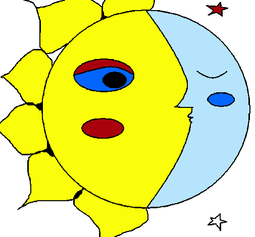 Dibujo Sol y luna 3 pintado por lafer