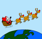 Dibujo Papa Noel repartiendo regalos 3 pintado por egar