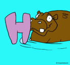 Dibujo Hipopótamo pintado por haidee