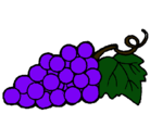 Dibujo racimo pintado por uvas