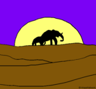 Dibujo Elefante en el amanecer pintado por adrijimher3