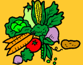 Dibujo verduras pintado por yisel