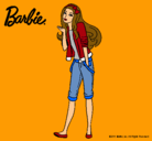 Dibujo Barbie con look casual pintado por firework