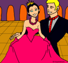 Dibujo Princesa y príncipe en el baile pintado por barrionuevo