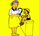Dibujo Enfermera y niño pintado por reeeee