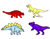 Dibujo Dinosaurios de tierra pintado por videos