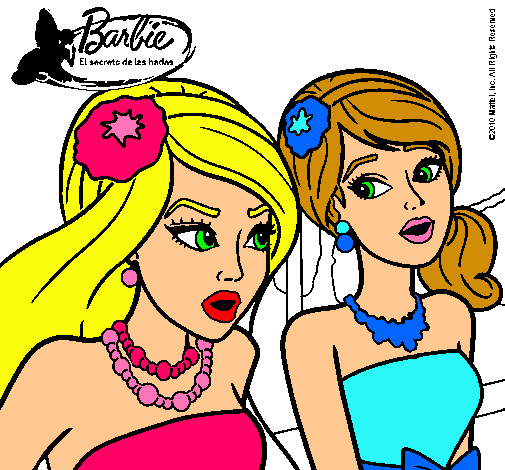 Dibujo Barbie y su amiga pintado por Yaninina 