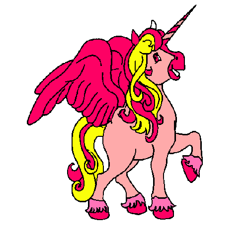 Dibujo Unicornio con alas pintado por nedi1