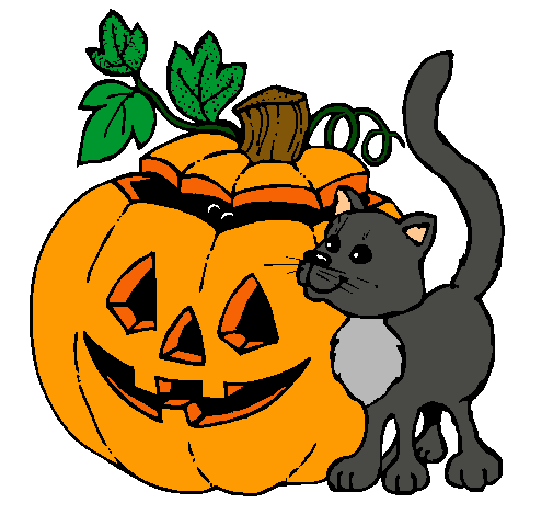 Calabaza y gato