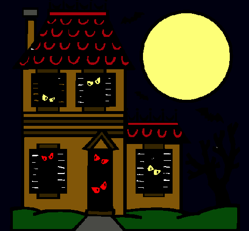 Dibujo Casa del terror pintado por jrvictor11