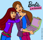 Dibujo El nuevo portátil de Barbie pintado por berta123