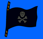 Dibujo Bandera pirata pintado por cofre