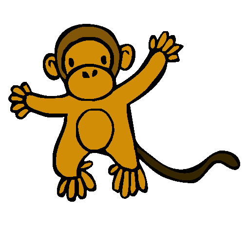 Dibujo Mono pintado por mixto