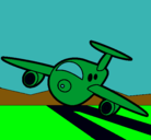 Dibujo Avión aterrizando pintado por invazor