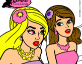 Dibujo Barbie y su amiga pintado por sisitutu