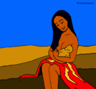 Dibujo Madre con su bebe pintado por CANDELA6