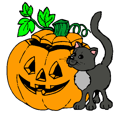 Calabaza y gato