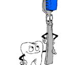 Dibujo Muela y cepillo de dientes pintado por Josh2004