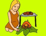 Dibujo Mujer cocinando pintado por eedgs