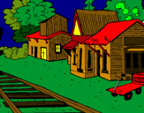 Dibujo Estación de tren pintado por Felipe7