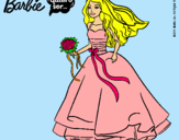 Dibujo Barbie vestida de novia pintado por 157954