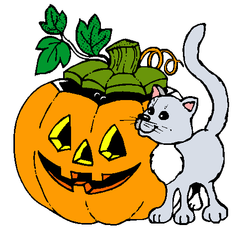 Calabaza y gato