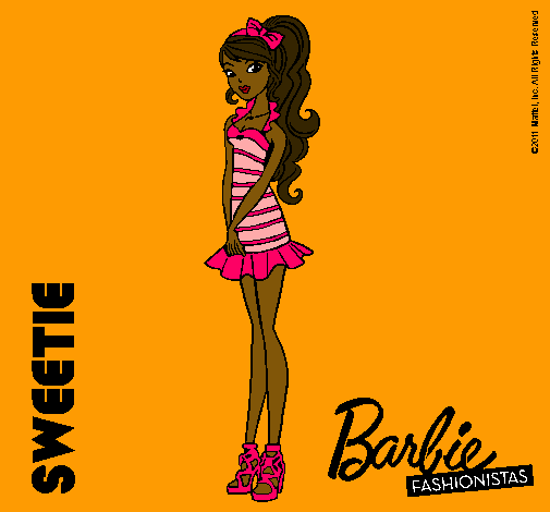 Dibujo Barbie Fashionista 6 pintado por firework