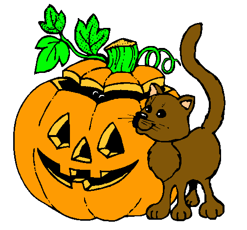 Calabaza y gato