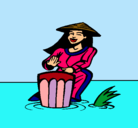 Dibujo Mujer tocando el bongó pintado por FRESISUIS