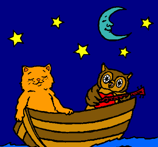 Dibujo Gato y búho pintado por Oliver1