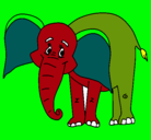 Dibujo Elefante feliz pintado por ROJIS