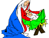 Dibujo Nacimiento del niño Jesús pintado por nacimiento