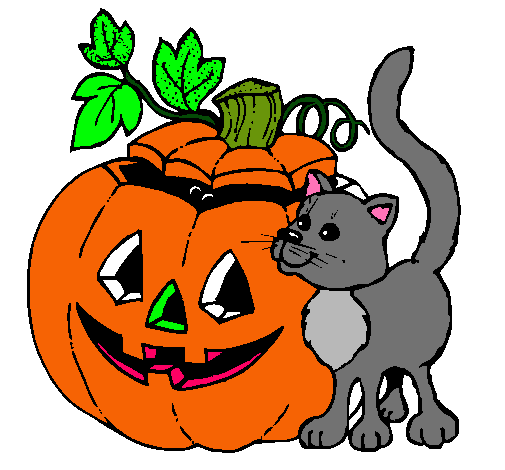 Calabaza y gato