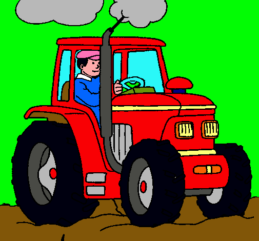 Tractor en funcionamiento