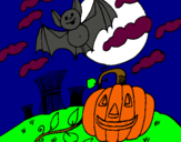 Dibujo Paisaje de Halloween pintado por hanya
