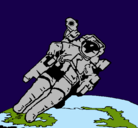 Dibujo Astronauta en el espacio pintado por anais001
