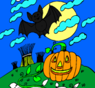 Dibujo Paisaje de Halloween pintado por sharajajajaj