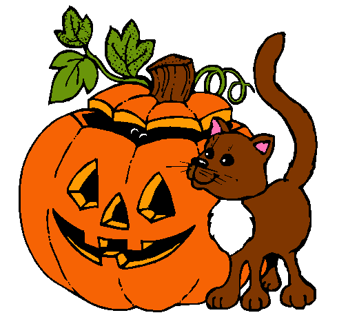 Calabaza y gato