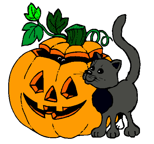 Calabaza y gato