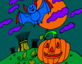 Dibujo Paisaje de Halloween pintado por bbbaa