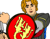 Dibujo Caballero con escudo de león pintado por crisa22