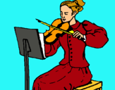 Dibujo Dama violinista pintado por werenver