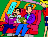Dibujo Pasajeros en el avión pintado por aleja_99