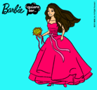 Dibujo Barbie vestida de novia pintado por maei