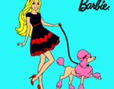 Dibujo Barbie paseando a su mascota pintado por nata123