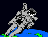 Dibujo Astronauta en el espacio pintado por Axl_Rose