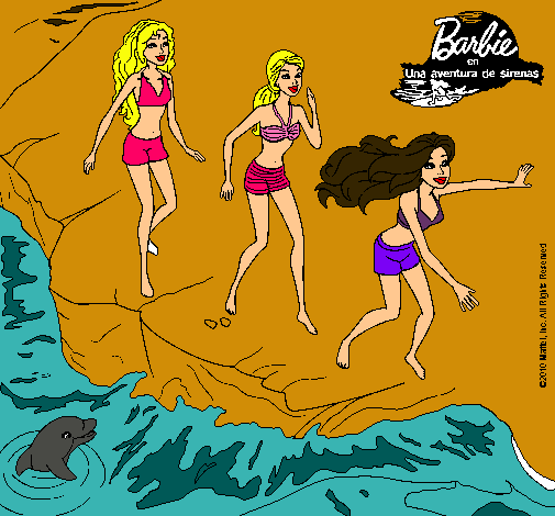 Barbie y sus amigas en la playa