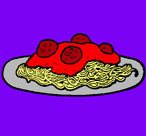 Dibujo Espaguetis con carne pintado por NatyXD